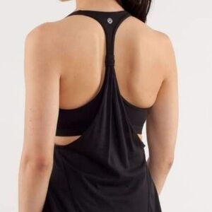 LULULEMON PRACTICE FREELY TANK *Black- TANKTOP IN BRA SPORT Sz 8 Women
